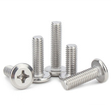 Nickel Plated Stainless Steel M3 M4 M5 M6 M8 Furniture Connecting Fitting Screw Flat Head Chamfered Flat Head Phillips Screw